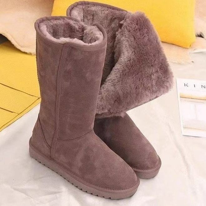 Foreign Trade Large Size High-Top Snow Boots for Women 2025 Autumn and Winter New Style Fleece-Lined Thickeneded Side Zipper Suede Low Heel Northeast Foreign Trade Large Size High-Top Snow Boots for Women 2025 Autumn and Winter New Style Fleece-Lined Thickeneded Side Zipper Suede Low Heel Northeast
