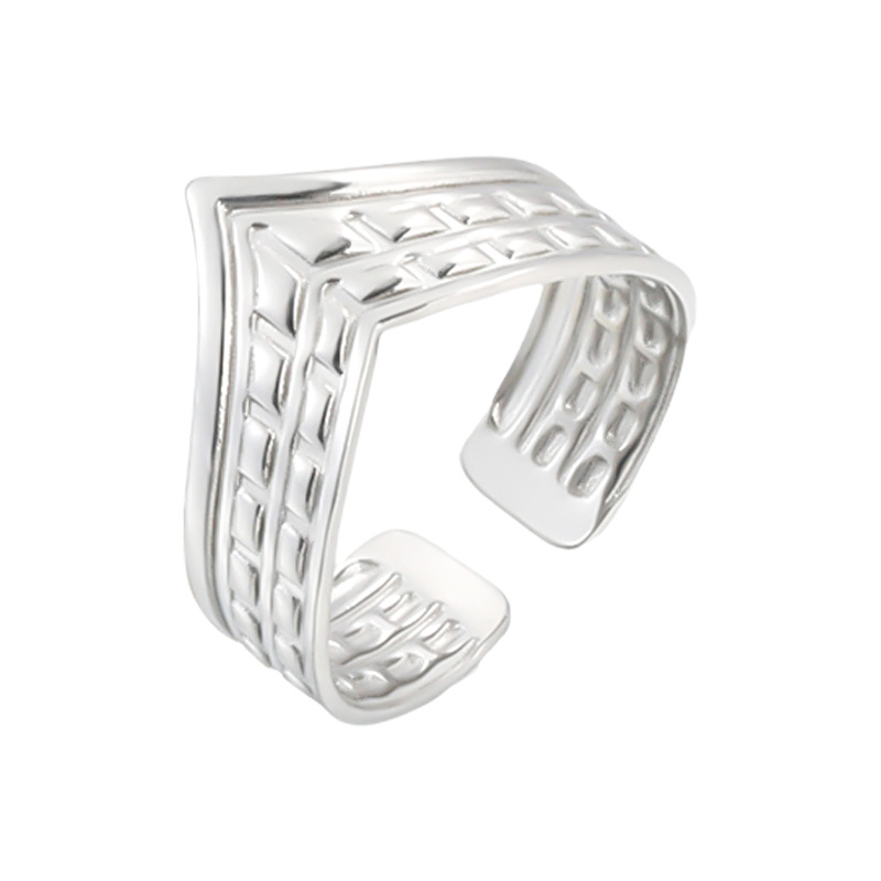 Fashion Geometric Stainless Steel Plating Open Ring