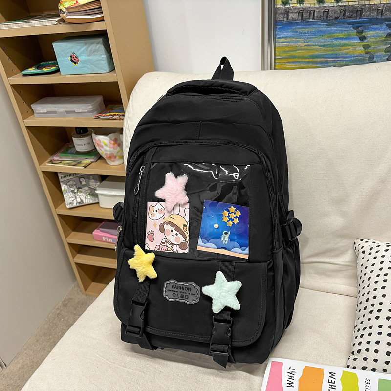 Nueva versión coreana de la pequeña mochila fresca de nailon de gran capacidad para estudiantes de secundaria y preparatoria Mochila japonesa de alto valor