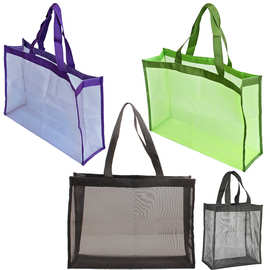 厂家直销网纱手提单肩包包网纱包托特包大容量女包网布收纳袋跨境