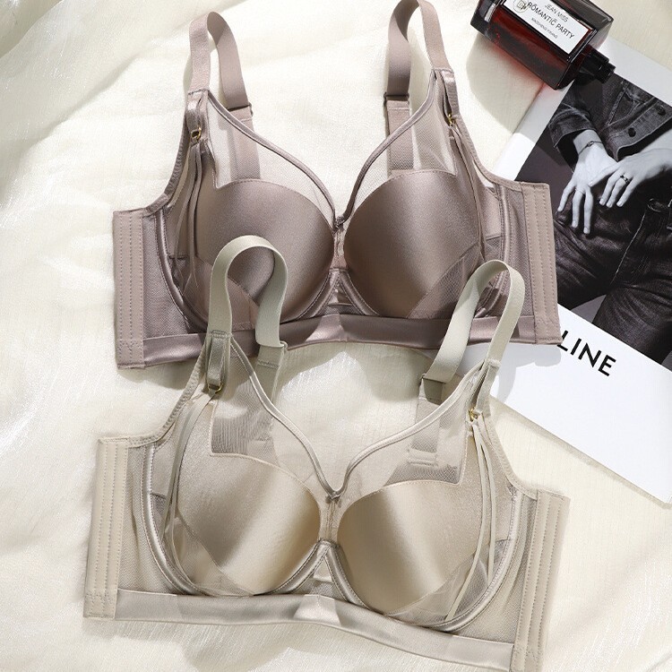 Large Breasts Slimming Intimates for Women, Anti-Sagging, Breast-Retracting, Thin, Breathable, Push-Up, Soft Steel Ring, Adjustable Bra