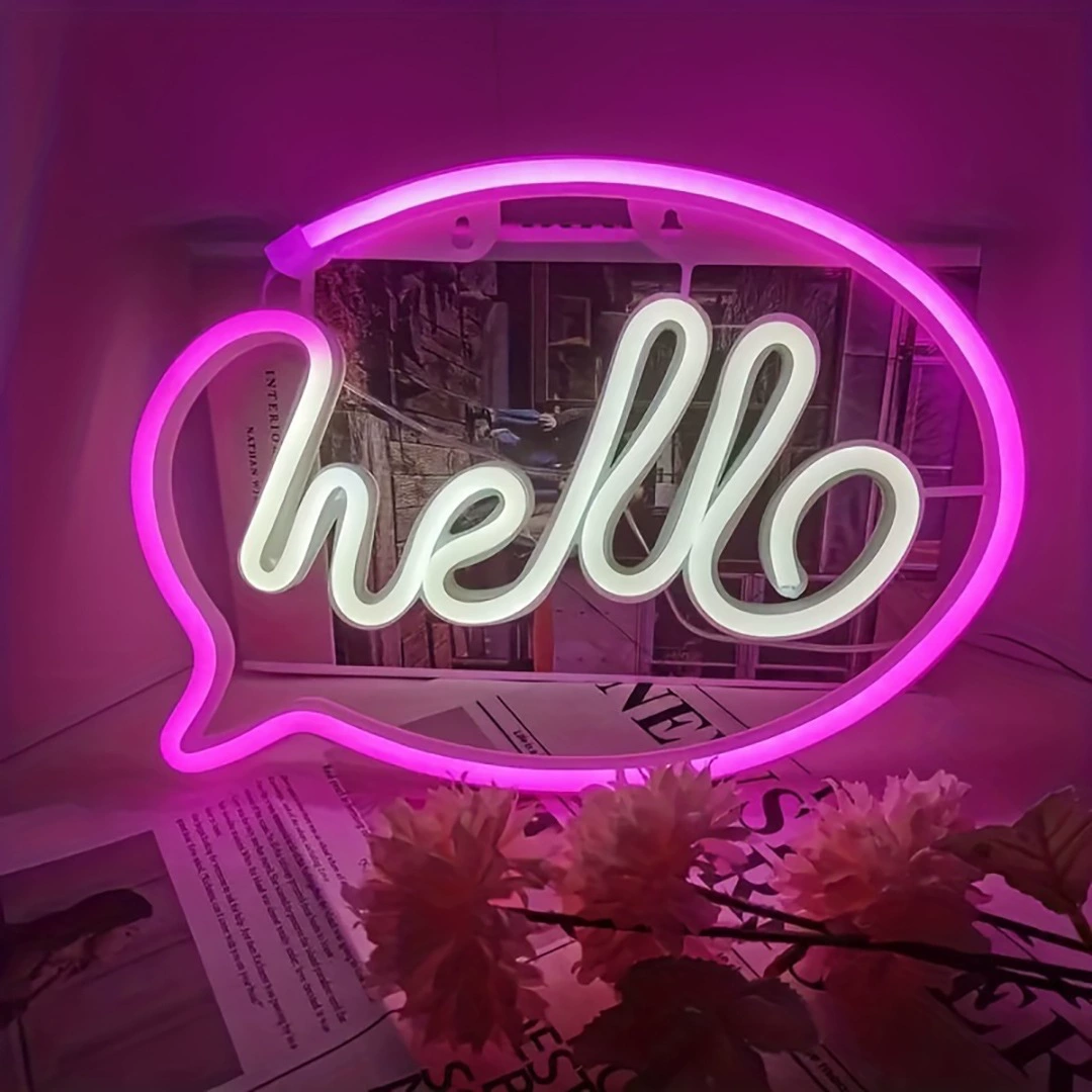 LED неоновая панель‑подвес, многоцветная, питание батарея + USB, для стены и стола