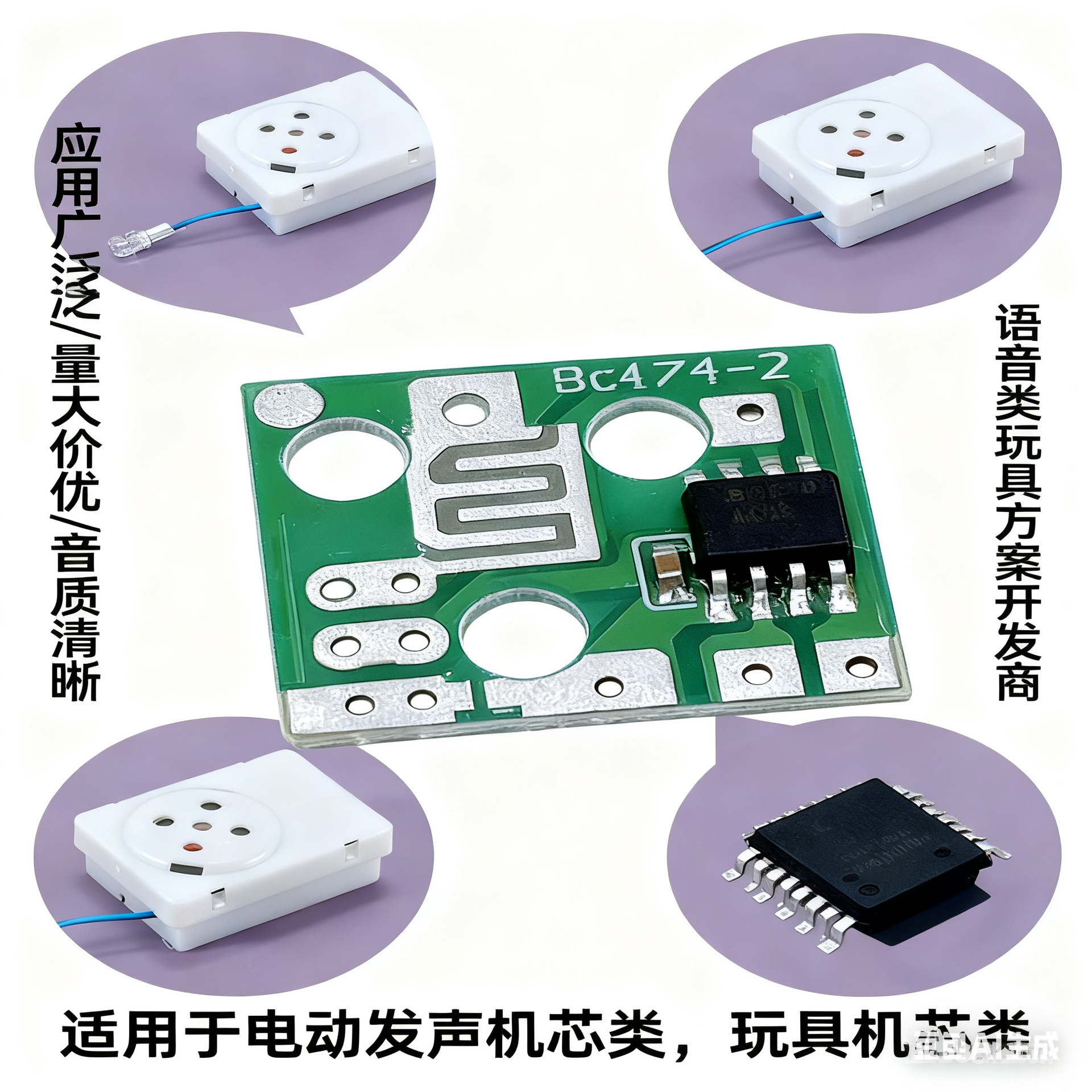 中圆挤压盒按压发声音乐盒玩具配件机芯 高低秒电子发声语音模块
