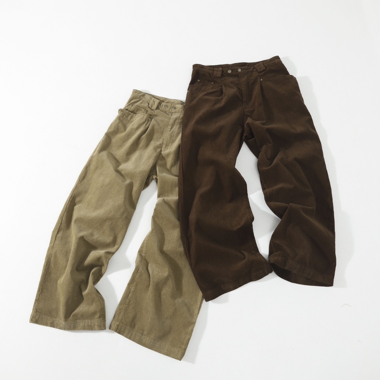 High-quality Epi Old Money Style Corduroy Casual Pants, Washed, Loose Fit, Unisex_voghion.com