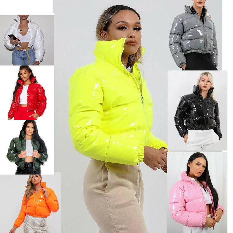 Women's Foreign Trade AliExpress Large Size Zipper Bread Suit Cotton-padded Coat Bright Face European Code Multi-color Spot on the Day Women's Foreign Trade AliExpress Large Size Zipper Bread Suit Cotton-padded Coat Bright Face European Code Multi-color Spot on the Day