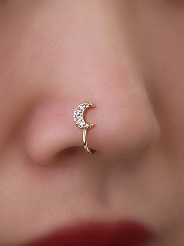 European and American piercing-free piercing jewelry, personalized creative love star nose ring, copper micro-embedded U-shaped nose clip, fake nose jewelry for women