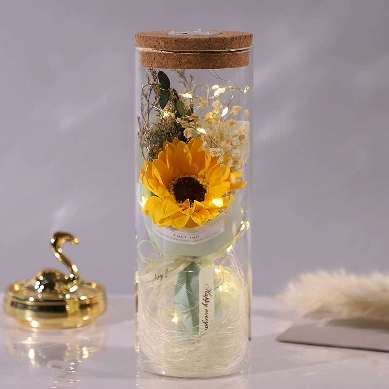 Full Tiantian Dry Flower Bouquet Glass Flower Fireflower Day Gift Female Teacher Send Girlfriend Eternal Flower Rose