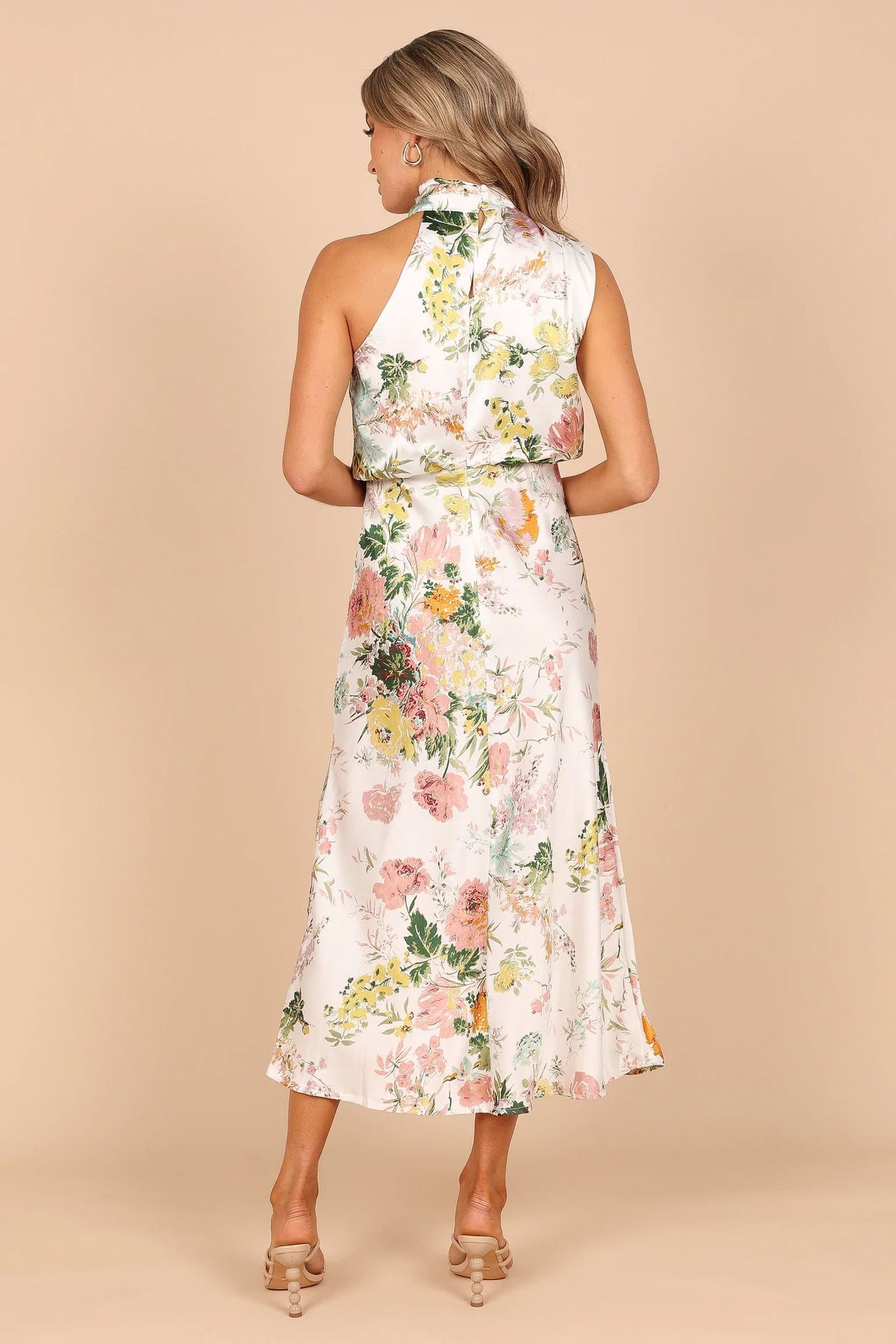 Women's Regular Dress Elegant High Neck Printing Sleeveless Flower Midi Dress Daily display picture 5