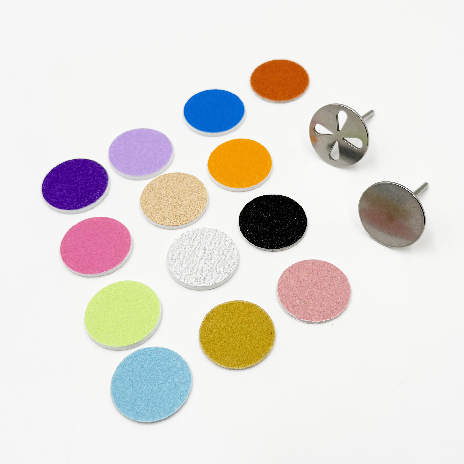 Nail Polishing Sanding Discs 15 20 25mm Colored Sandpaper Disc Shaft Pre-Treatment Pedicure Manicure Shaping New Nails