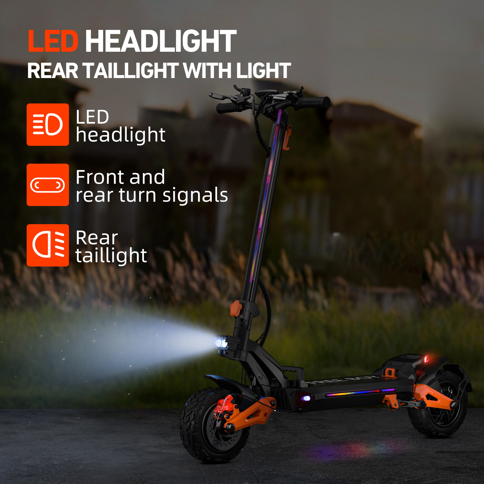 11 Inch 60V6000W Dual Drive Motor Electric Scooter H9 Long Endurance Folding Off-Road Scooter