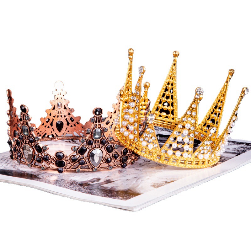 Red de celebridades Decoración de pasteles de corona Decoración de ramo Decoración de perlas Plug-in Sombrero de cumpleaños Reina Corona Material de flores