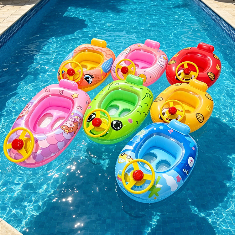 Anillo de natación infláble para niños pequeños barcos de agua para bebés embarcaciones de agua engrosado PVC asiento de niños PVC ecológico image 18
