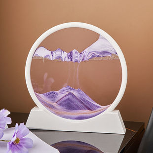 Factory direct creative home crafts 3D dynamic art living room decoration birthday gift round quicksand painting