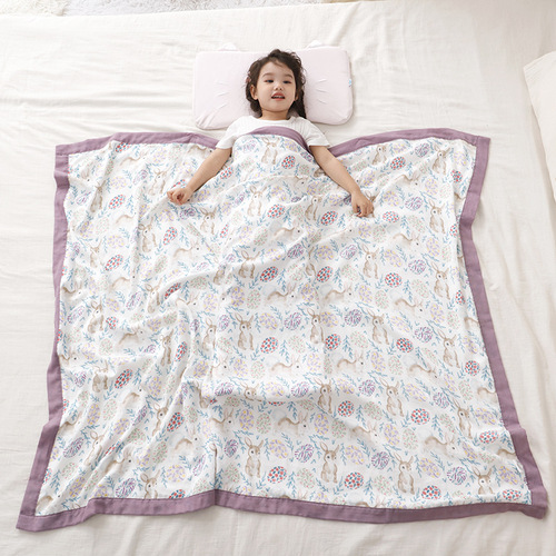 Infants and young children gauze children's quilt bath towel 120*150 baby gauze cover blanket summer cool quilt children spring and summer 4 layers 6 layers