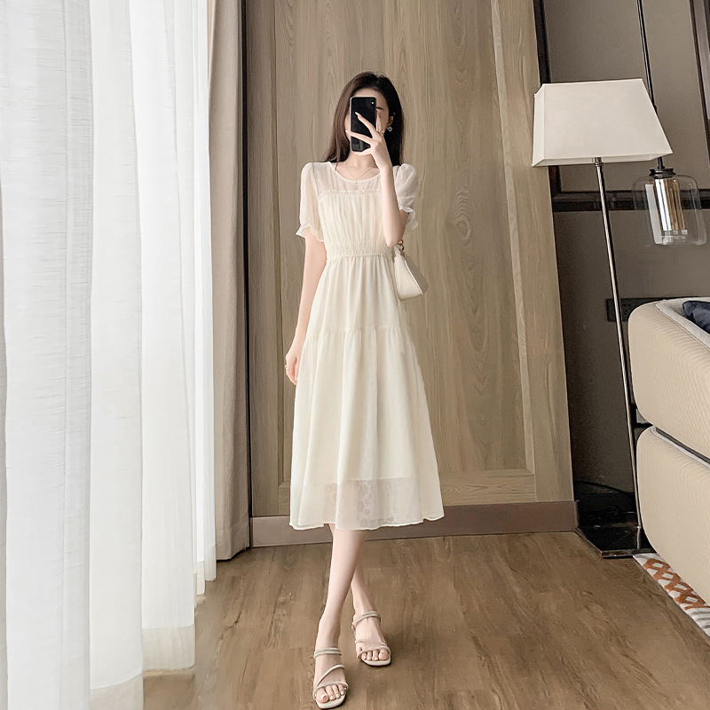 White shiffon summer dress