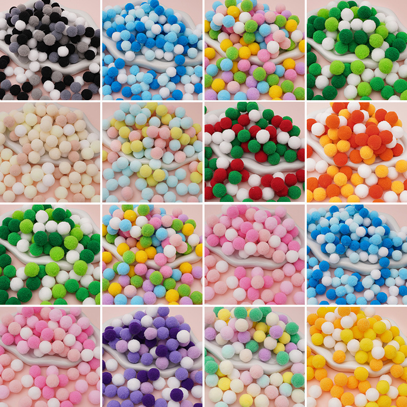 Color Polyester High Elastic Plush Ball Plush Ball DIY Jewelry Accessories Handmade Plush Doll Decoration Material