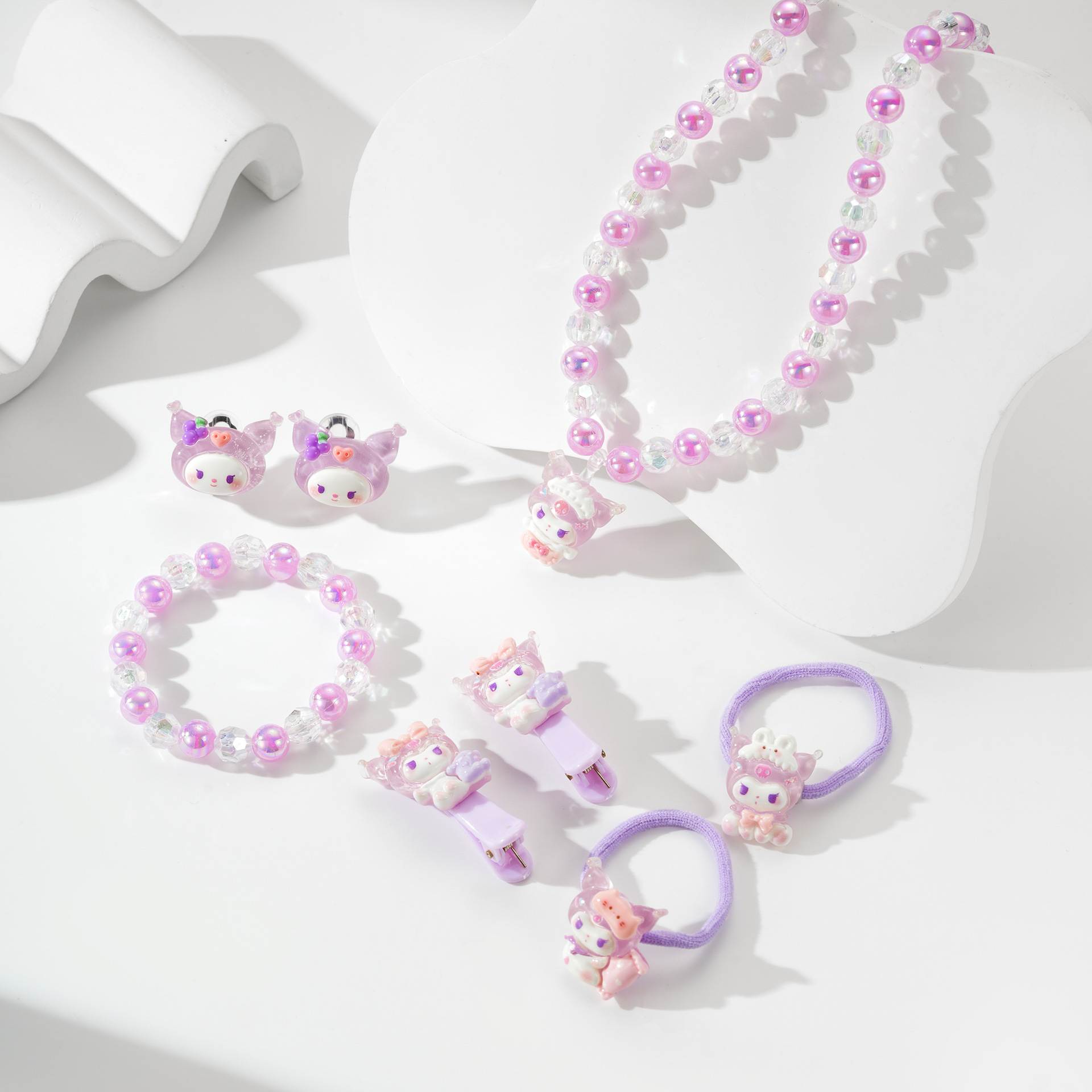 Comercio exterior transfronterizo pulseras de niños colgante de cuentas de color joyas de mano ABS antiperlas joyas de 5 piezas para mujeres