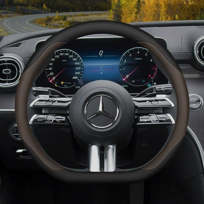 Steering wheel cover – steering wheel cover - d-type-black-brown-standard