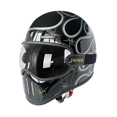 Motosiklet kaskı (dəbilqə) – Safety Helmet 3C - silver-flame-transparent-mirror-m55-56
