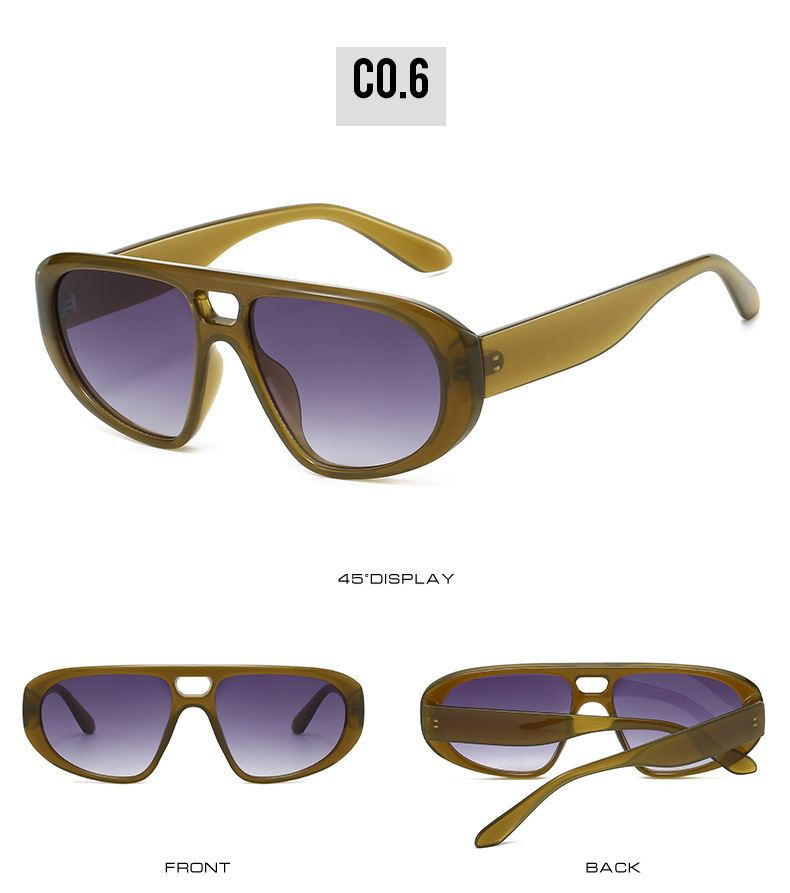 Trendy Aviator Toad Frame Sunglasses Retro High End Large Frame Anti Ultraviolet Sunglasses_voghion.com