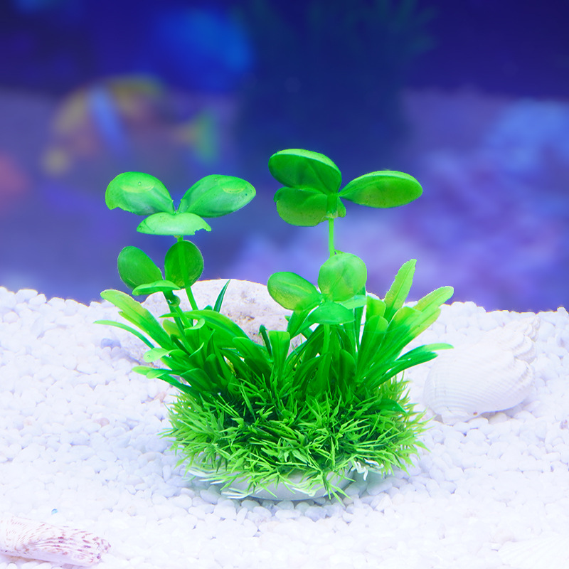 Pecera paisajismo plástico hierba de agua hierba falsa planta de simulación de decoración hierba pequeña escena de agua pequeña decoración suministros de acuario al por mayor