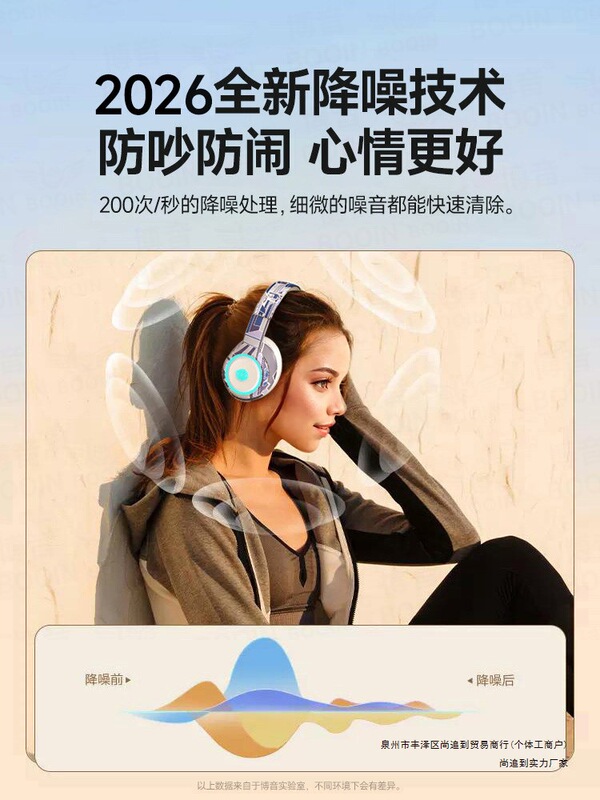 2026 New Model Head-mounted Bluetooth Headphones Wireless Gaming Headset for Computer and Mobile Phone with Noise Reduction for Sports