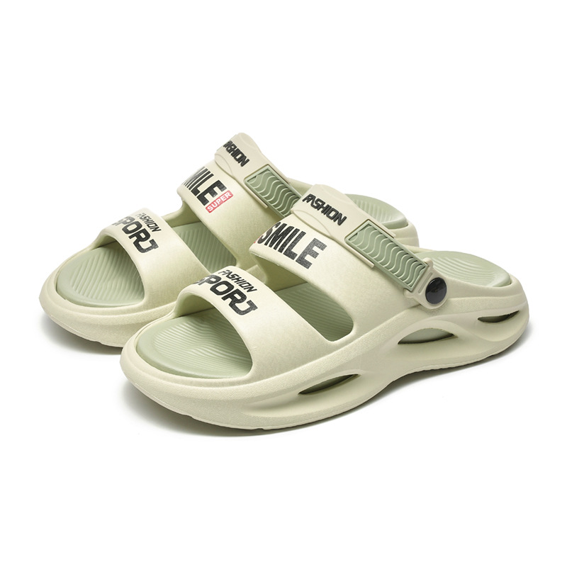 Zapatillas de hombre, uso exterior de verano, suela gruesa antideslizante, sensación de mierda, baño, deportes de playa, conducción, sandalias sin sabor de doble uso, hombre