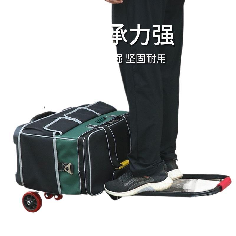 Caja de herramientas tipo barra de tracción, paquete de herramientas, lona resistente al desgaste, paquete de almacenamiento con ruedas, electricista de mantenimiento de gran capacidad