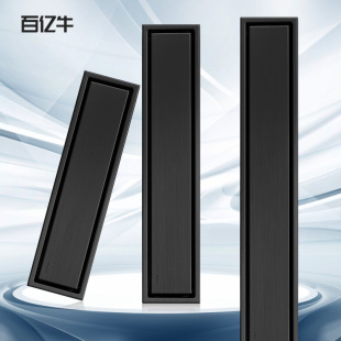 Black Floor Drain 304 Stainless Steel Long Strip Invisible Deodorant Hotel Can Be Inlaid with Ceramic Tiles Rectangular Xizang Floor Drain