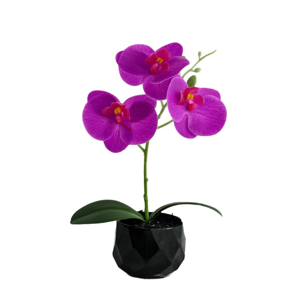 Tres flores sensación de orquídea mariposa pequeña imitación de bonsai maceta creativa flores falsas decoración del hogar fotografía de boda flores artificiales image 6