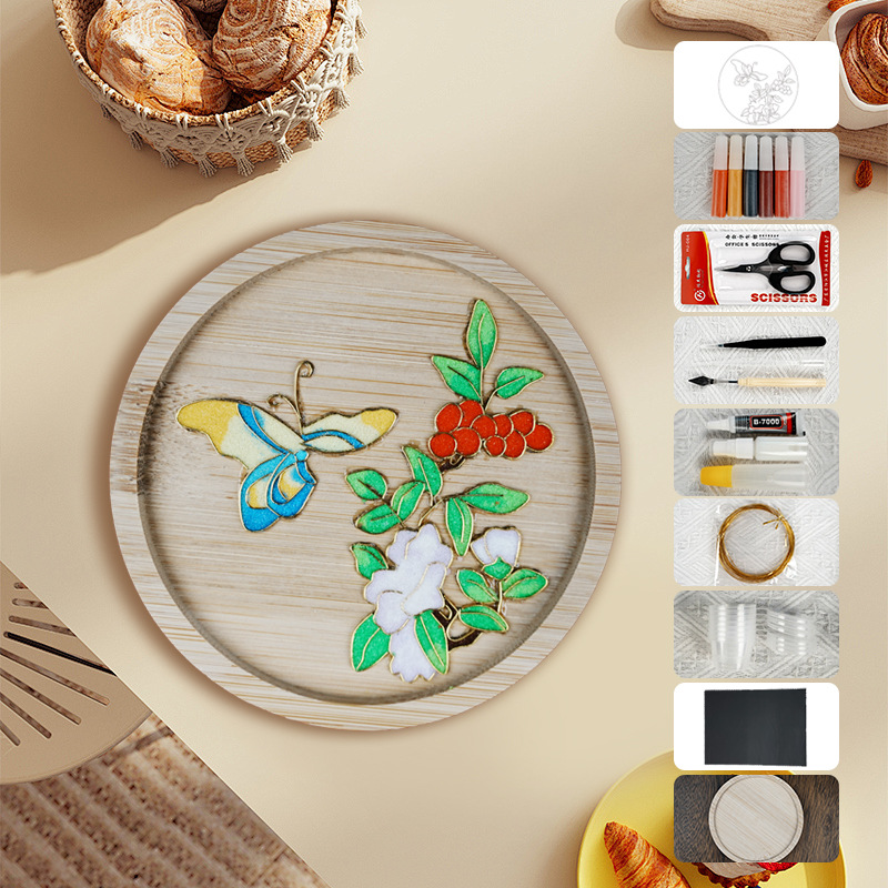 Materiales tradicionales hechos a mano Jintao Landiy pintura de esmalte novatos tazas esteras estudiantes activos cultura cultural inmaterial