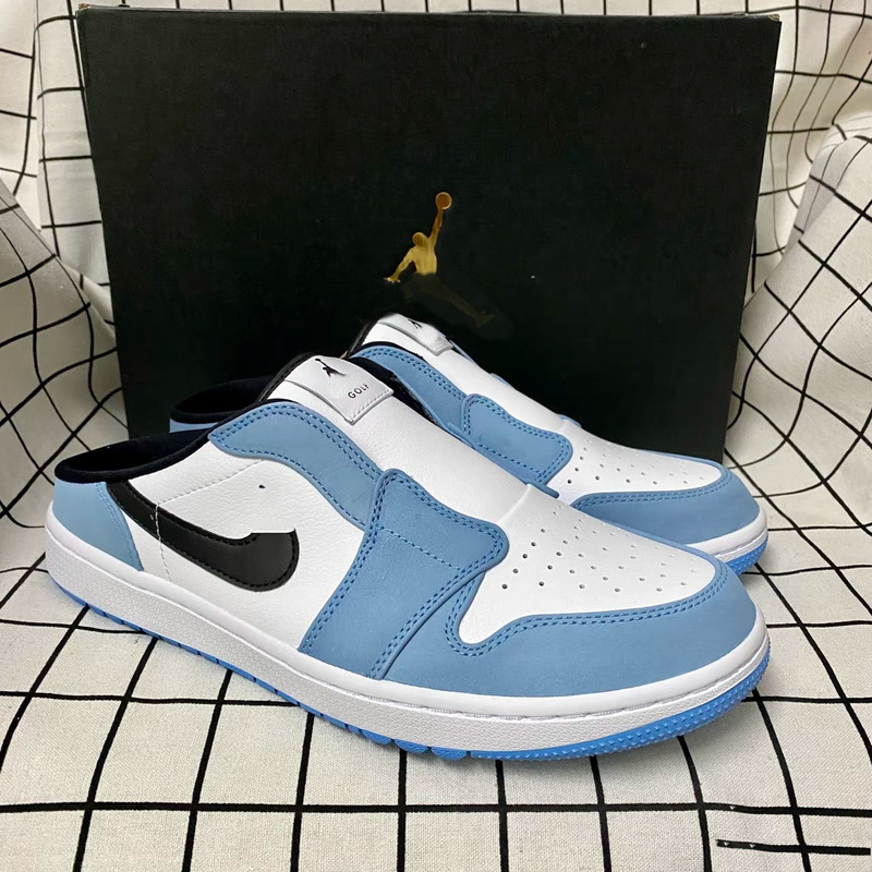 Chunyuan Qiao 1 Mule Golf Slip-On Half-Slip Sneakers North Carolina Blue Men's and Women's Summer Casual Breathable Sports Shoes