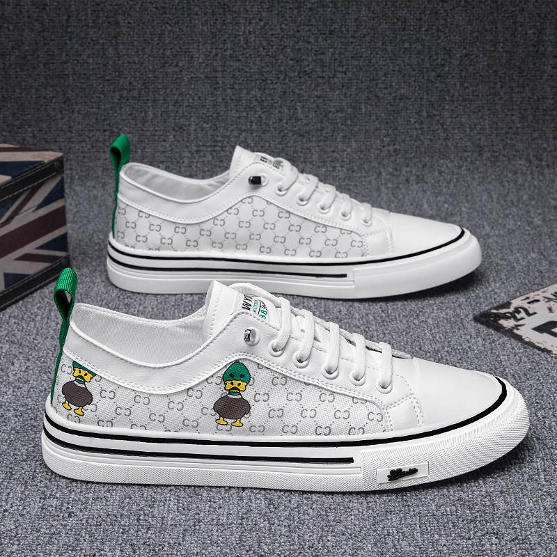 Men's summer breathable canvas shoes fashion trend student board shoes retro British men's shoes rubber shoes Sports small white shoes