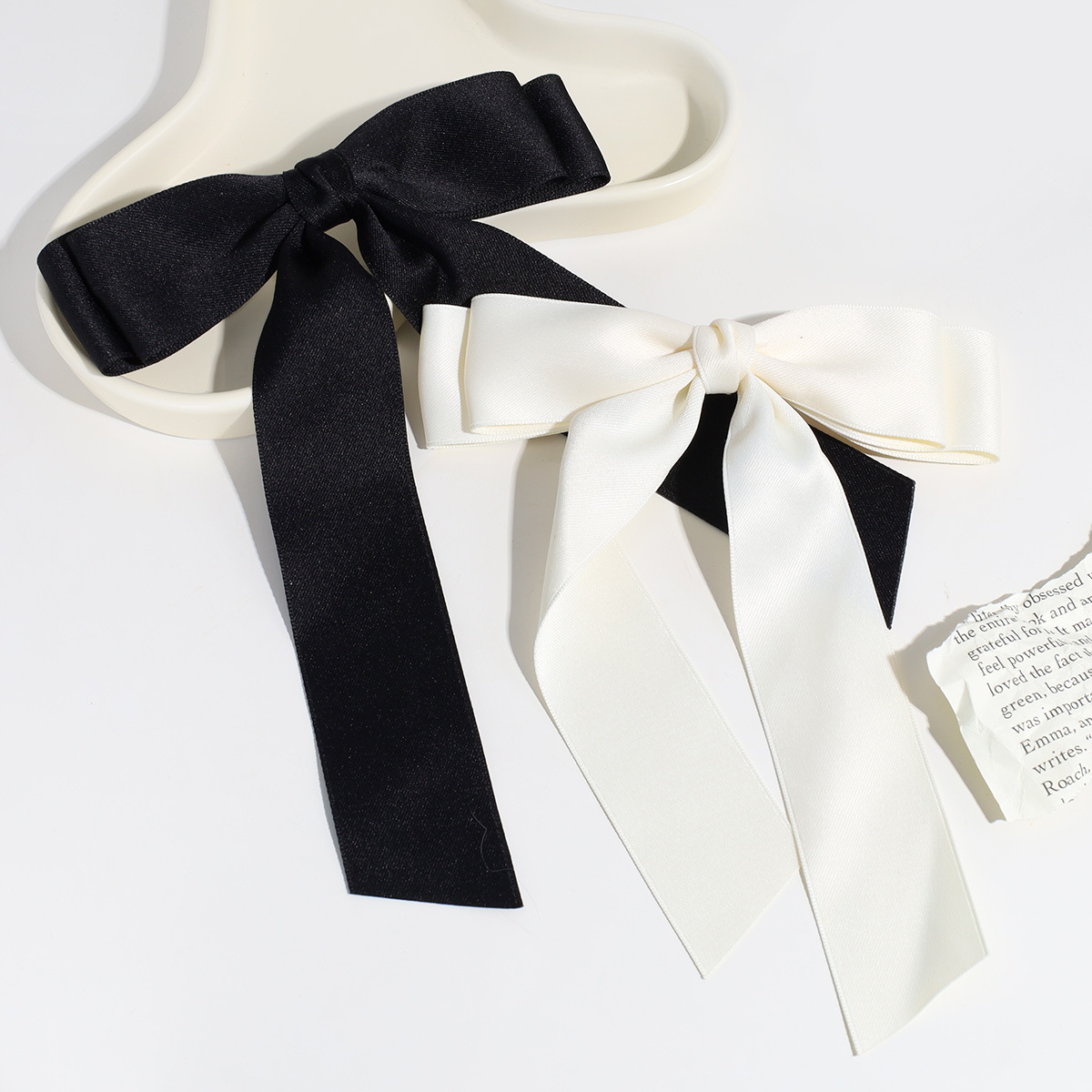 Hair Clip Hair Accessories Type Sweet Solid Color Bow Knot Cloth Hair Clip 1 Piece