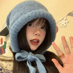 针织帽女秋冬季高级感保暖针织毛线帽安哥拉堆堆帽包包帽保暖冷帽