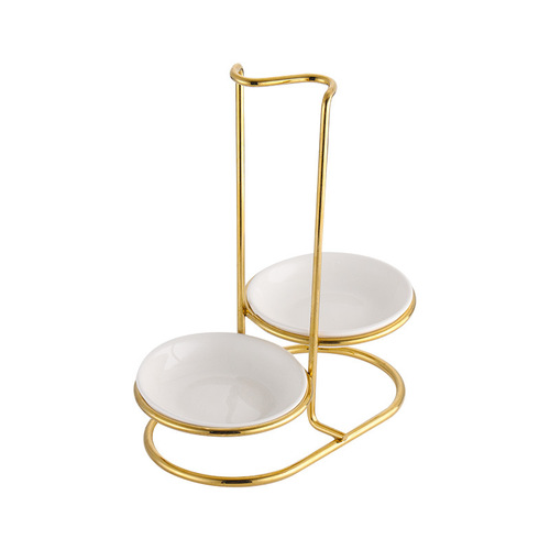 Stainless steel titanium-plated high-end hot pot soup spoon colander holder golden male chopsticks male spoon holder tableware storage rack soup shell holder