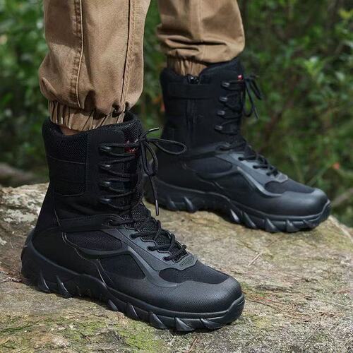 High-top battlefield outdoor camping desert land war large-size combat Martin boots men's four-season special forces tactical boots