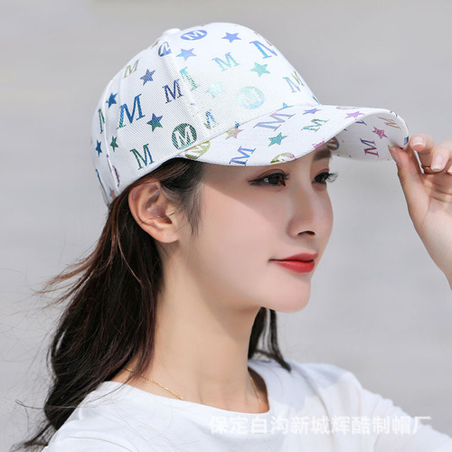 Hat women's spring and summer baseball cap Korean version trendy fashion reflective peaked cap ins versatile autumn and winter casual sun hat for men