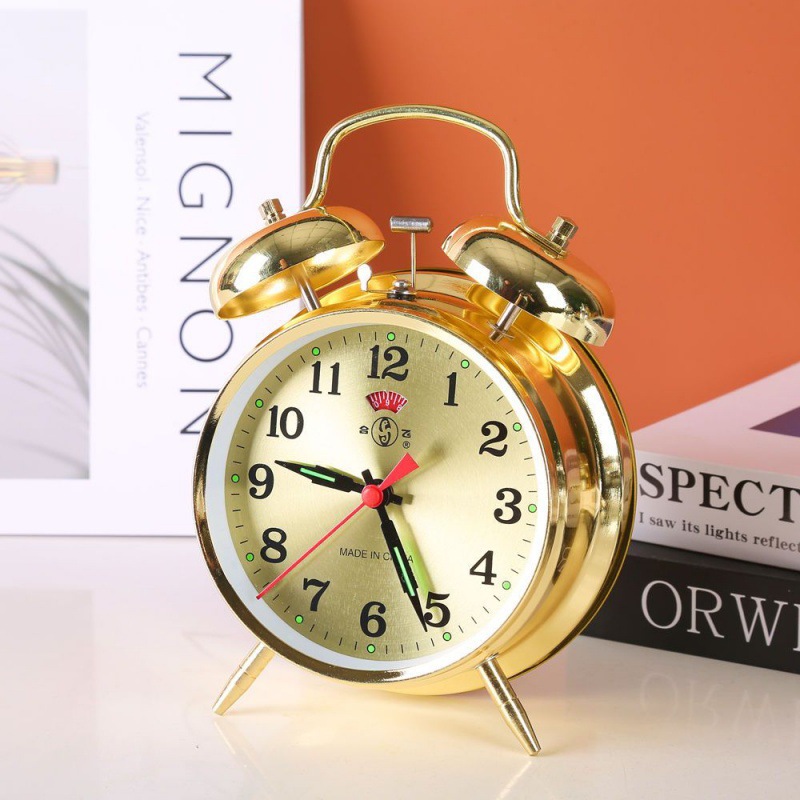 Mecánicos mecánicos de pollo para comer arroz reloj despertador retro nostálgico antiguo metal creativo dormitorio de estudiantes