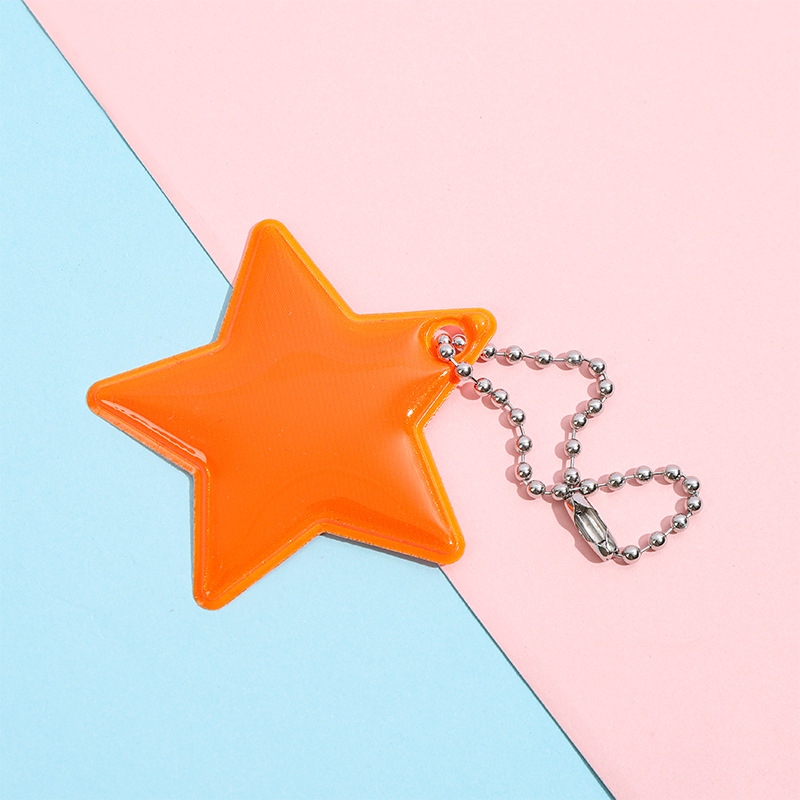 Llavero Colgante Reflectante de Estrella de PVC para Mochila Escolar y Ciclismo