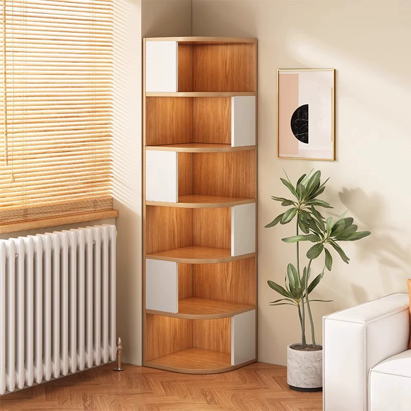 Книжная полка на полу стеллаже для гостиной диван боковой шкаф Домашний угловой шкаф рядом со стеной