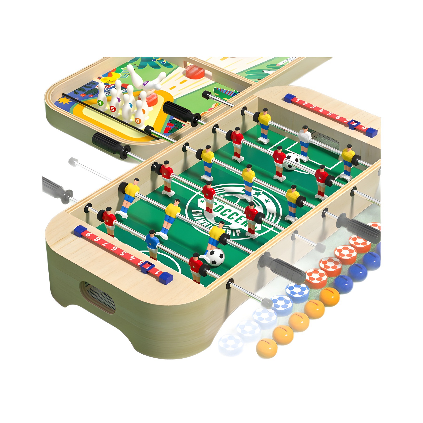 Fútbol de escritorio para niños Juego de batalla para dos jugadores Máquina de fútbol multifuncional Interactivo entre padres e hijos Juego de mesa de madera Juguetes educativos