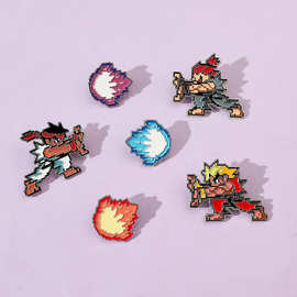 日系游戏角色金属徽章个性街头霸王卡通合金胸针配饰别针衣服饰品