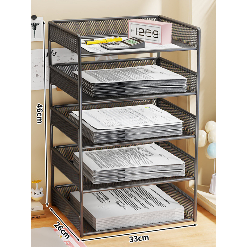 ファイル収納ラックデスクトップ事務用品収納ラックA4紙ファイル本棚フォルダーファイルデスク多層|undefined
