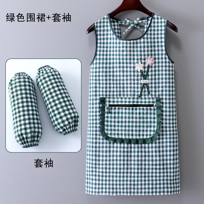 입체적인 꽃지퍼 포켓 조끼 [그린+소매]