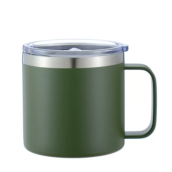 Amazon's Popular 14oz Handle Cup Stainless Steel Mug Household Coffee Cup with Lid 304 Thermos Cup Water Cup