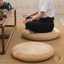 ✅草编加厚蒲团茶道坐垫地上禅修拜佛打坐垫日式家用榻榻米飘窗垫