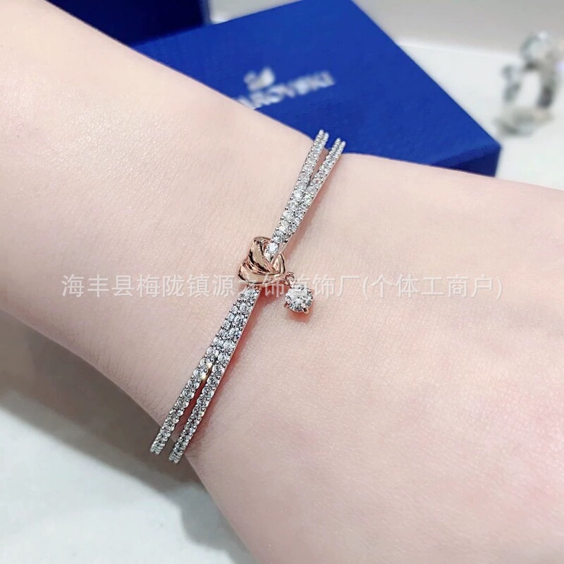 施家高品质爱心挚爱扭结手镯女简约百搭高级心形绳结手环厂家批发|undefined