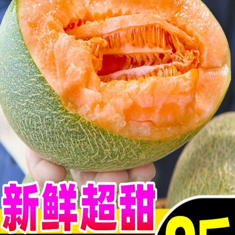 Аутентичная хайнаньская дыня 5kg г. Свежие фрукты Синьцзян Западный регион Медовая дыня № 25 Old Man Melon Цельная коробка в сетке.