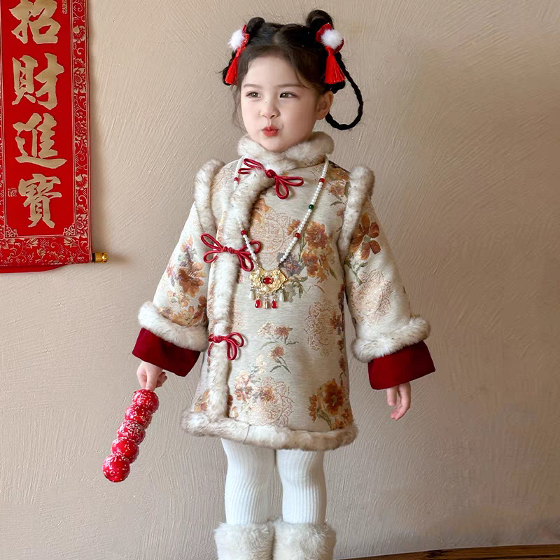 Ropa de Año Nuevo de niñas ropa de algodón de estilo chino de estilo chino de estilo chino para niños ropa de Año Nuevo Tang
